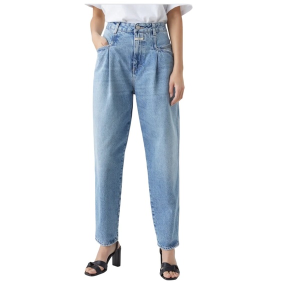 Closed Denim - Closed Relaxed Fit Straight Leg High Rise Medium Blue Denim Jeans Womens Size 29